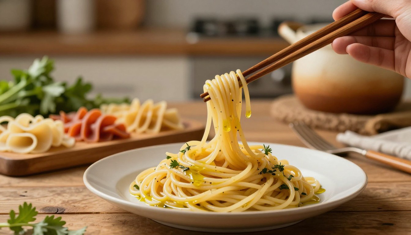 Jak jeść pałeczkami makaron