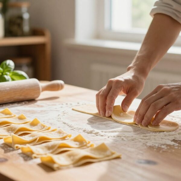 Jak zrobić makaron tagliatelle ręcznie: ciasto, wałkowanie i krojenie na równe wstążki
