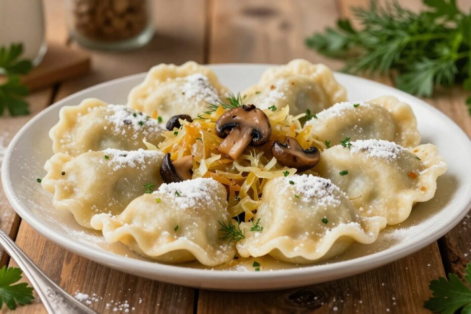 Farsz na pierogi z kapustą i grzybami